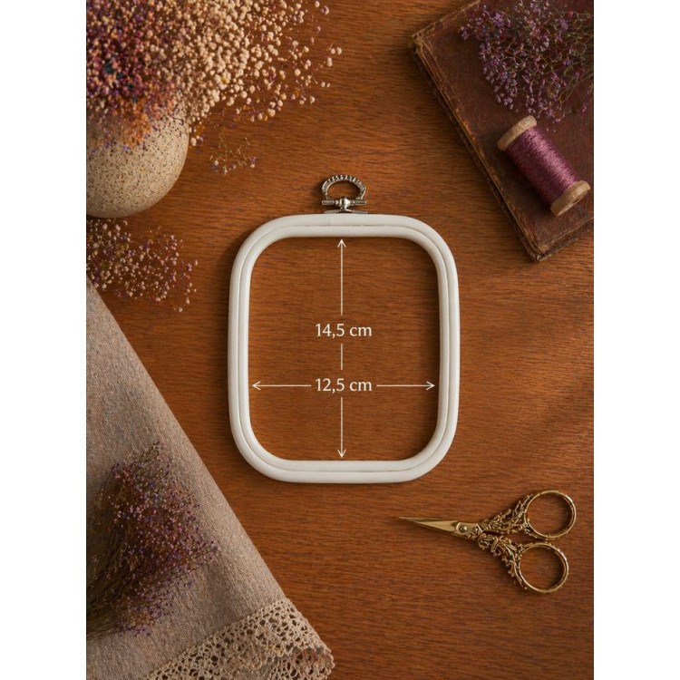 12,5x14,5 см квадратный пяльцы (белый) 230-11WHT