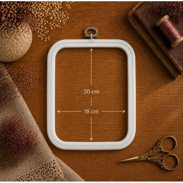 18x20 cm Square flexi hoop (white) 230-12WHT