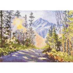 Kreuzstichsets "Waldweg zu den Bergen" 27*20 cm RTOM1081
