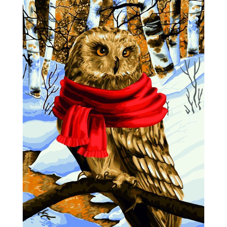SALE (Discontinued) Wizardi Painting by Numbers Kit Warm Scarf 40x50 cm L022