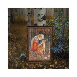 Cross-stitch kits "Fairytale Girl and Fawn" 24*36 cm RTOM1096