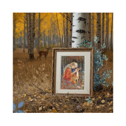 Cross-stitch kits "Fairytale Girl and Fawn" 24*36 cm RTOM1096