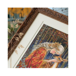 Cross-stitch kits "Fairytale Girl and Fawn" 24*36 cm RTOM1096