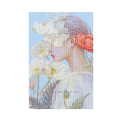 Kreuzstich-Kits "Dame mit Blume" 17,5*26 cm RTOM1094