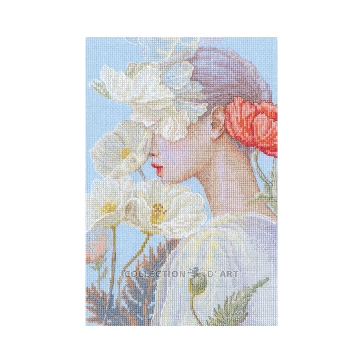 Kreuzstich-Kits "Dame mit Blume" 17,5*26 cm RTOM1094