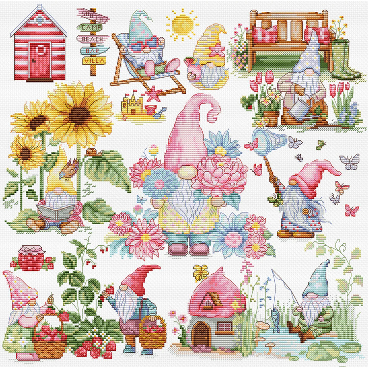 Cross Stitch Kit "The Story of the Gnomes" 30 x 30 cm SB7060