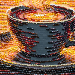 Mid-sized bead embroidery kit "Fragrant Coffee" 20 х 20 cm AAMB-144