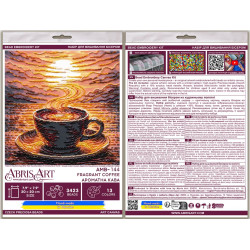 Mid-sized bead embroidery kit "Fragrant Coffee" 20 х 20 cm AAMB-144