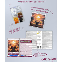 Mid-sized bead embroidery kit "Fragrant Coffee" 20 х 20 cm AAMB-144