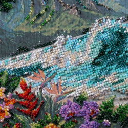 Vidutinio dydžio karoliukų siuvinėjimo rinkinys "Mėlynoji lagūna" 20 x 20 cm AAMB-143