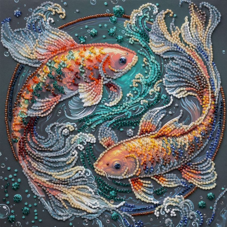 Mid-sized bead embroidery kit "Dancing among the waves" 20 х 20 cm AAMB-142