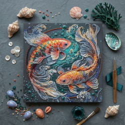 Mid-sized bead embroidery kit "Dancing among the waves" 20 х 20 cm AAMB-142