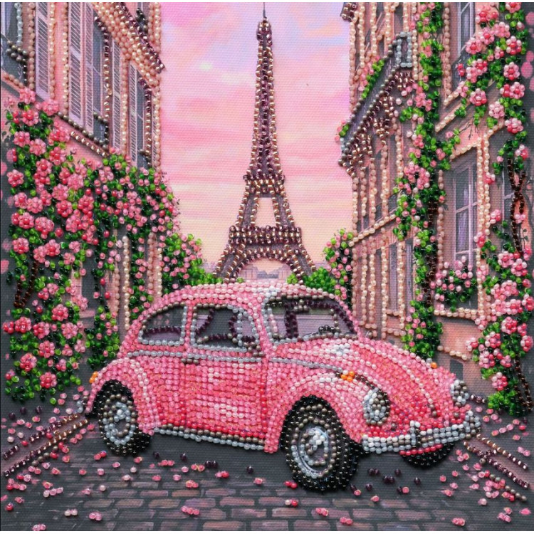 Vidutinio dydžio karoliukų siuvinėjimo rinkinys -La Vie en rose AAMB-141