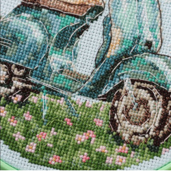 Siuvinėjimo kryžiuku rinkinys „Mopedų važiavimas“ 15 x 15 cm AAHM-098