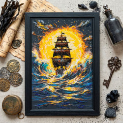 Main Bead Embroidery Kit "Under a Blazing Sun" 22 x 33 cm AAB-976