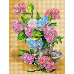 Cross stitch kit "Hydrangeas" 27,5 x 36,5 cm SAM3560