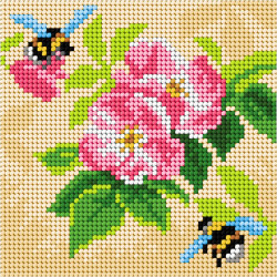 Cross stitch kit "Bumblebes" 13,5 x 13,5 cm SAM3545