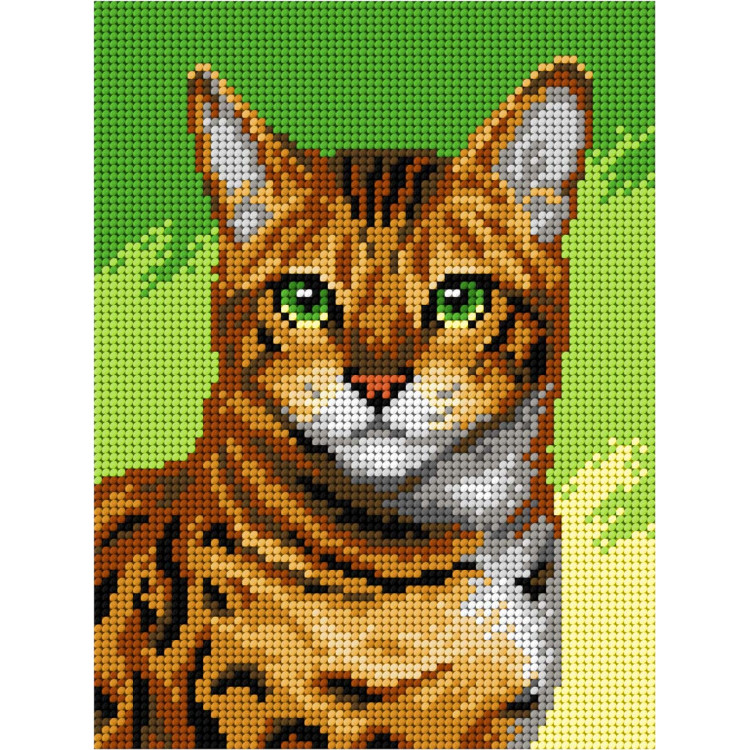 Cross stitch kit "Bengal Cat" 16,5 x 22 cm SAM3362