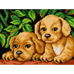 Cross stitch kit "Puppies" 16,5 x 22 cm SAM2627