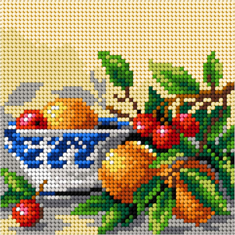 Cross stitch kit "Still life with Oranges" 13,5 x 13,5 cm SAM2360