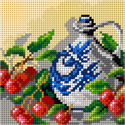 Cross stitch kit "Still life with Cherries" 13,5 x 13,5 cm SAM2359