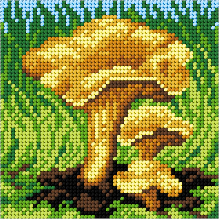 Cross stitch kit "Chanterelle Mushrooms" 13,5 x 13,5 cm SAM2202