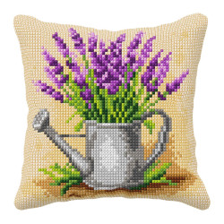 Cushion kit for embroidery "Lavender in a Watering Cone" 40x40 cm SA99125