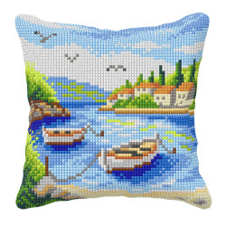 Cushion kit for embroidery "Boats" 40x40 cm SA99123