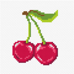 Cross stitch kit "Cherries" 11 x 11 cm SA75009