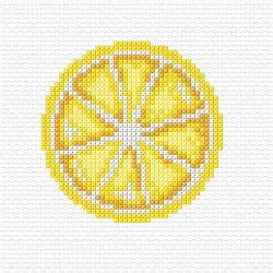 Cross stitch kit "Lemon" 11 x 11 cm SA75005