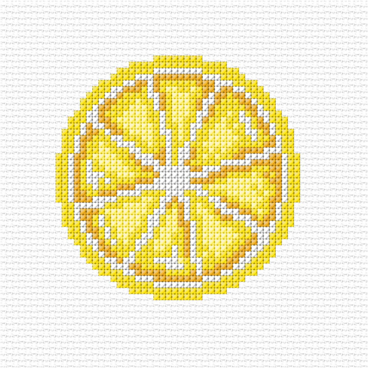 Cross stitch kit "Lemon" 11 x 11 cm SA75005