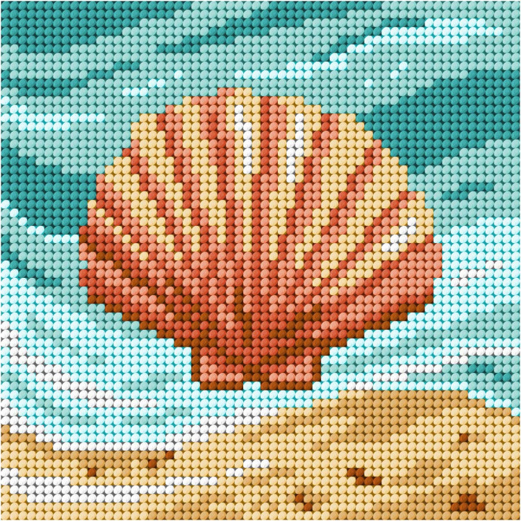 Printed Gobelin "Sea motifs - Seashell" 15x15 cm SA3641