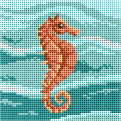 Printed Gobelin "Sea motifs - Seahorse" 15x15 cm SA3640