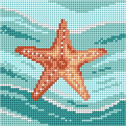 Printed Gobelin "Sea motifs - Starfish" 15x15 cm SA3639