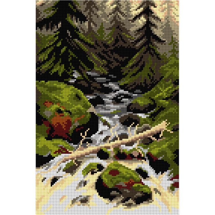 Printed Gobelin "after Stanislaw Witkiewicz - Stream in the Forest" 24x36 cm SA3637