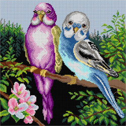 Printed Gobelin "Budgerigars" 40x40 cm SA3585