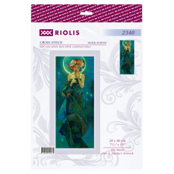 Cross Stitch Kit "The Moon after A. Mucha's Artwork" 20x48 cm SR2340