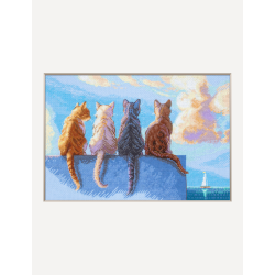 Cross stitch kit Cats by the Sea 30x21 cm SRA1034