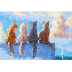 Cross stitch kit Cats by the Sea 30x21 cm SRA1034