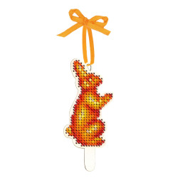 Kreuzstich auf Holzbasis "Häschen-Lollipop" 9*4 cm SO-194