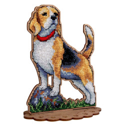 Kreuzstich auf Holzunterlage "Beagle" 15*12 cm SO-169
