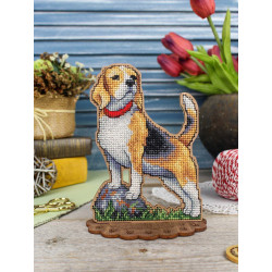 Kreuzstich auf Holzunterlage "Beagle" 15*12 cm SO-169