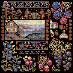 Kreuzstich-Set "Sampler. Morgendämmerung im Dorf" 19*19 cm SNV-1036
