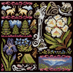 Kreuzstich-Set "Sampler. Dämmerung in den Bergen" 19*19 cm SNV-1030
