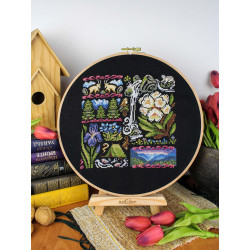Kreuzstich-Set "Sampler. Dämmerung in den Bergen" 19*19 cm SNV-1030