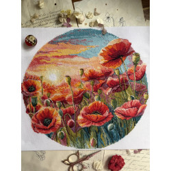 Kreuzstich-Set "Sonne im Mohn" 29 x 27 cm SANS-85