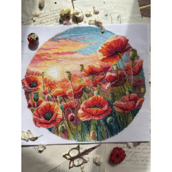 Siuvinėjimo kryželiu rinkinys "Saulė aguonose" 29 x 27 cm SANS-85