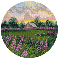Kreuzstich-Set "Rosa Distanzen" 25x25 cm S1737