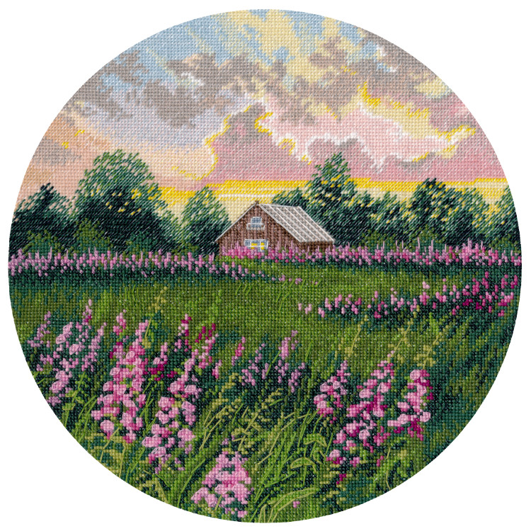 Kreuzstich-Set "Rosa Distanzen" 25x25 cm S1737