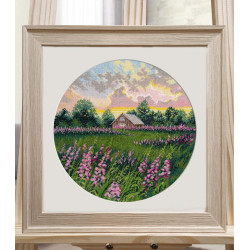 Kreuzstich-Set "Rosa Distanzen" 25x25 cm S1737
